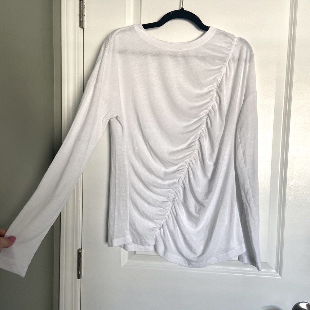 Zella So Graceful Ruched White Top